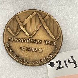 Kent State University 1968 Cunningham Hall Commemorative Bronze Medal/Medallion