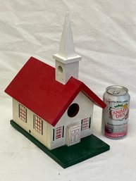 Church Bird House - Painted Wood