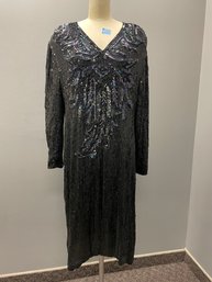 Vintage Black Sequin Dress