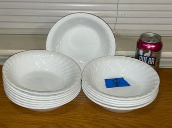 (Set Of 12) White Corelle By Corning 7' Serving Bowls