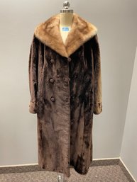 Bob & Harvey Kagel Fur Coat With Mink Collar VINTAGE Great Neck, New York