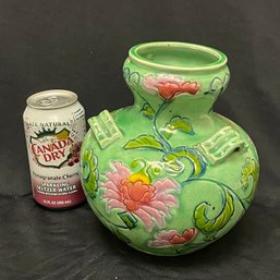 Vintage Green Ceramic Vase - Made In Japan