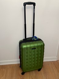 Green Samsonite Hardside Carry-On Suitcase, Quality Rolling Luggage
