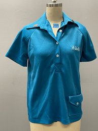 Vintage 'Angeltown' Blue Bowling Shirt - New Milford, CT Retro