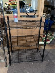 Small Black Metal Wire Shelf - Adjustable, Great For Garage/Basement Storage