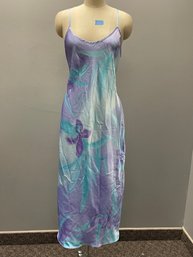 California Dynasty Long Nightgown - Floral Satin