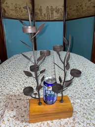 Metal Leaves, Tree Tea Light Candle Holder