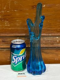 Blue Stretch Glass Vase MID-CENTURY
