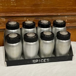 Kromex Spun Aluminum Spice Jars Set VINTAGE Kitchen