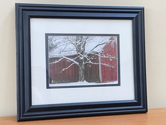 'Winter Barn' Framed Photo SIGNED Robin L. Sidwell - North Granby, CT