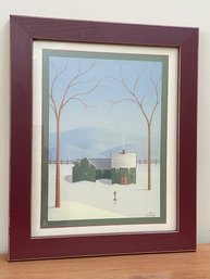 J.D. Logan Contemporary American Folk Art Framed Print - Winter In The Country