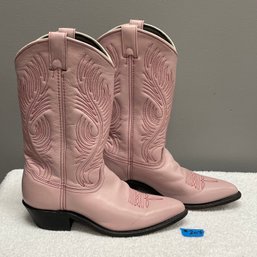 Pink Leather Abilene Cowboy (Cowgirl) Boots - Size 8 M