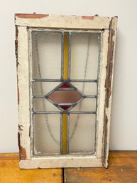 Antique Leaded Stained Glass Window 26' X 16' Excellent Condition!