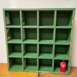 Super 16 Cubby Compartment Vintage Wood Display/Organizer