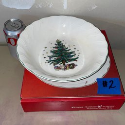 9 1/2' Vegetable Bowl NIKKO Happy Holidays - Christmas Tree Dish #2