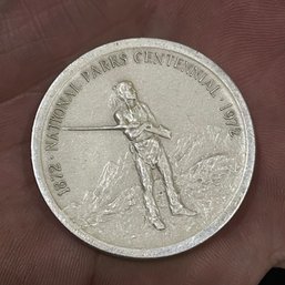 1972 GRAND TETON National Parks Centennial .999 Fine Silver Coin, Medal