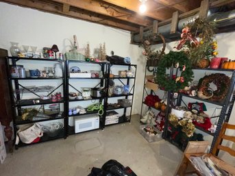 (6) Metal Shelves - Great For Garage/Basement Storage (The Stuff On The Shelves Are In Other Listings)