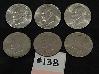 (Lot Of 6) 1976 Eisenhower Bicentennial Dollar Coins