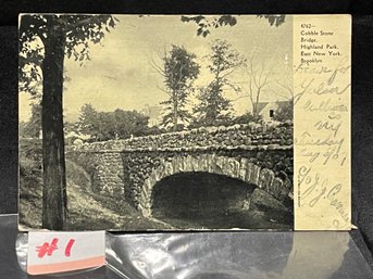 1907 Cobble Stone Bridge, Highland Park, East New York, Brooklyn - Antique Postcard