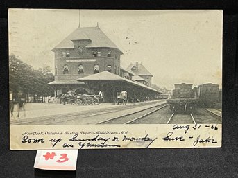 New York, Ontario & Western Depot - Middletown, NY Railroad/Train Station 1906 Postcard