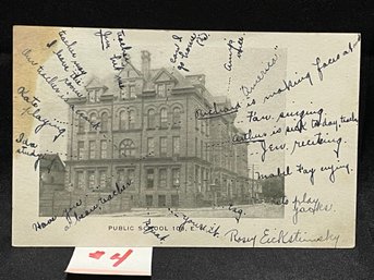 1908 New York City School PS 108 Antique Postcard With Writing COOL