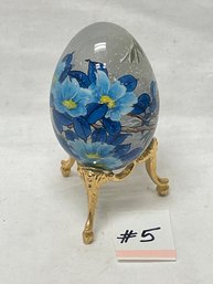 Hand Painted Hollow Glass Egg - VINTAGE