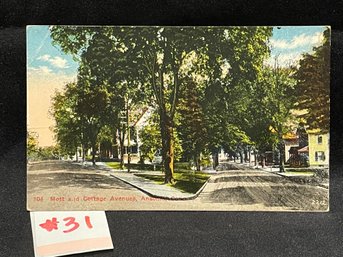 1918 Mott And Cottage Avenues - Ansonia, CT Antique Postcard