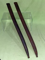 Lot Of 2 Metal Bayonet Scabbards