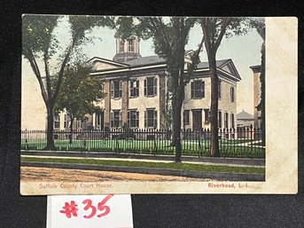 Suffolk County Court House - Riverhead, Long Island, NY Antique Postcard