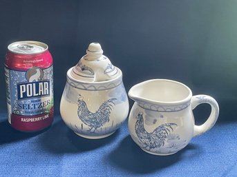 Rooster Ceramic Cream & Sugar Set