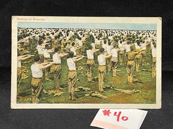 1917 'Setting Up Exercise' Antique WWI Military Postcard