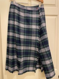 Vintage Wool Blend Plaid Skirt - Size 13 Tartan Kilt