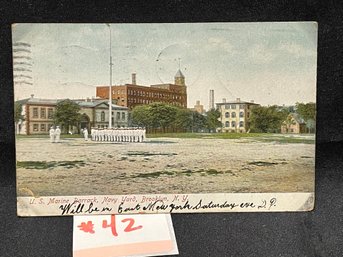 1907 U.S. Marine Barrack, Navy Yard - Brooklyn, NY Antique Postcard