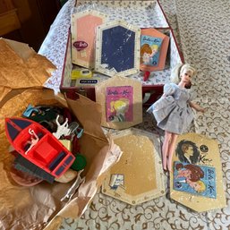 Attic Find Toy Lot In Small Red Suitcase Box