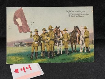 1918 Antique WWI Military Postcard