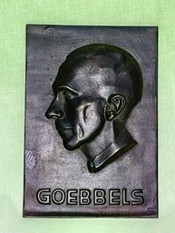 Joseph Goebbels Cast Metal Plaque German WWII