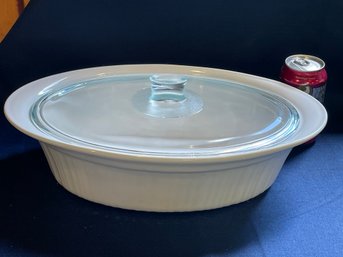 Corning Ware 'French White' Stoneware Covered Baking Dish