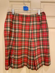 Vintage PENDLETON Wood Skirt, Size 16 Red Plaid, Tartan