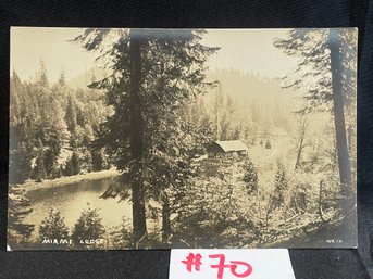 'Miami Lodge' Maine (?) Antique Real Photo Postcard