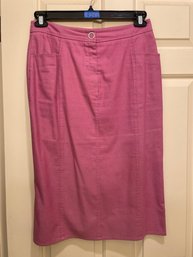 Pink GENNY MODA Cotton Stretch Skirt, Size 10 Y2K Vintage, Made In USA