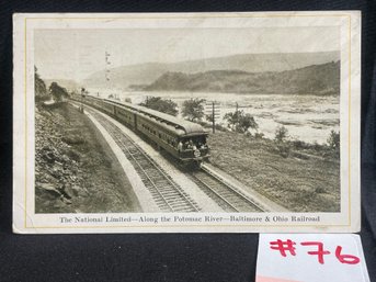 1928 'The National Limited' Baltimore & Ohio Railroad Antique Postcard