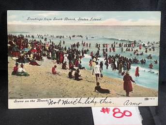 1907 South Beach, Staten Island, NY Antique Postcard