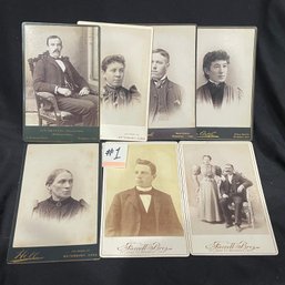Lot Of 7 Antique Cabinet Card Photos - Waterbury, Connecticut