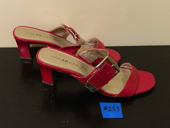 Anne Klein Flex Red Open Toe High Heel Shoes, Size 9M