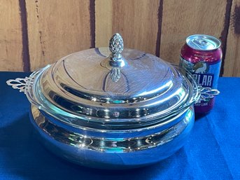 Sheffield Silver Co. Tureen With Pyrex Dish VINTAGE