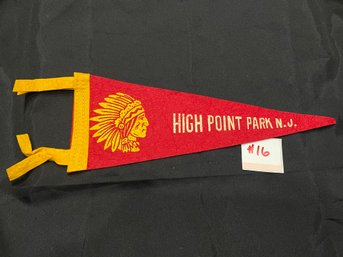 High Point Park, New Jersey Felt Pennant 1950s Vintage