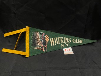 Watkins Glen, New York Felt Pennant 1950s Vintage