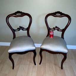 Pair Of Antique Victorian/Edwardian Mahogany Hall Chairs