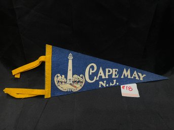 Cape May, New Jersey Felt Pennant 1950s Vintage