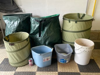 Lot Of Garden Waste Baskets & Some Buckets